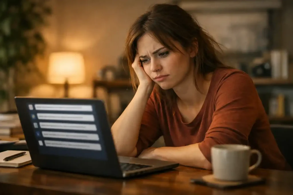 user frustrated with automated AI customer support chat