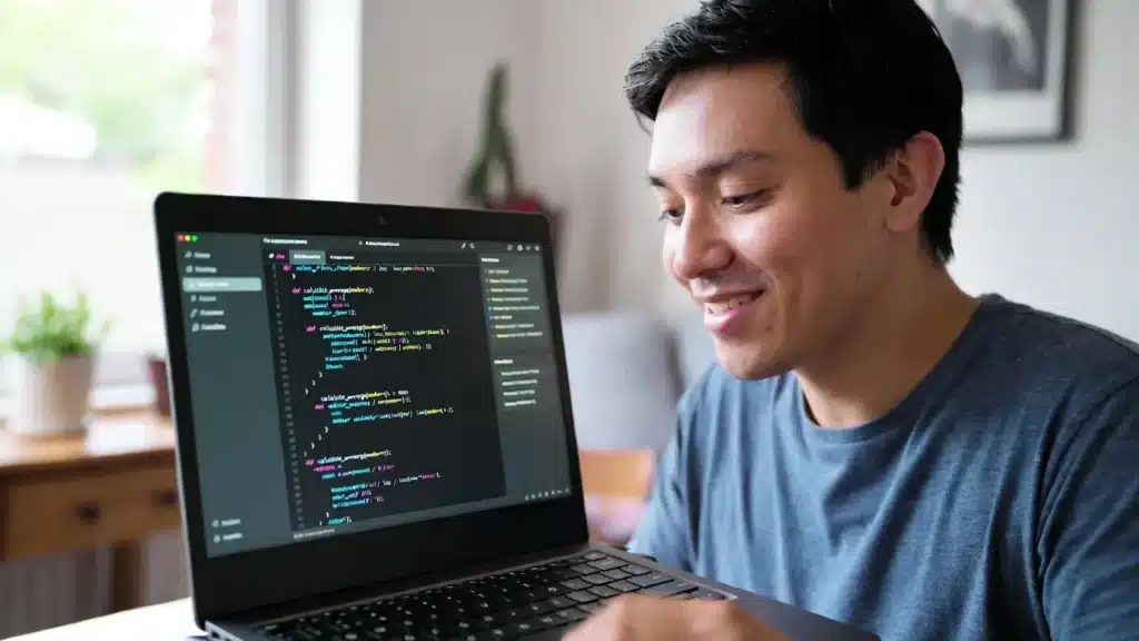 beginner building app using AI coding assistant